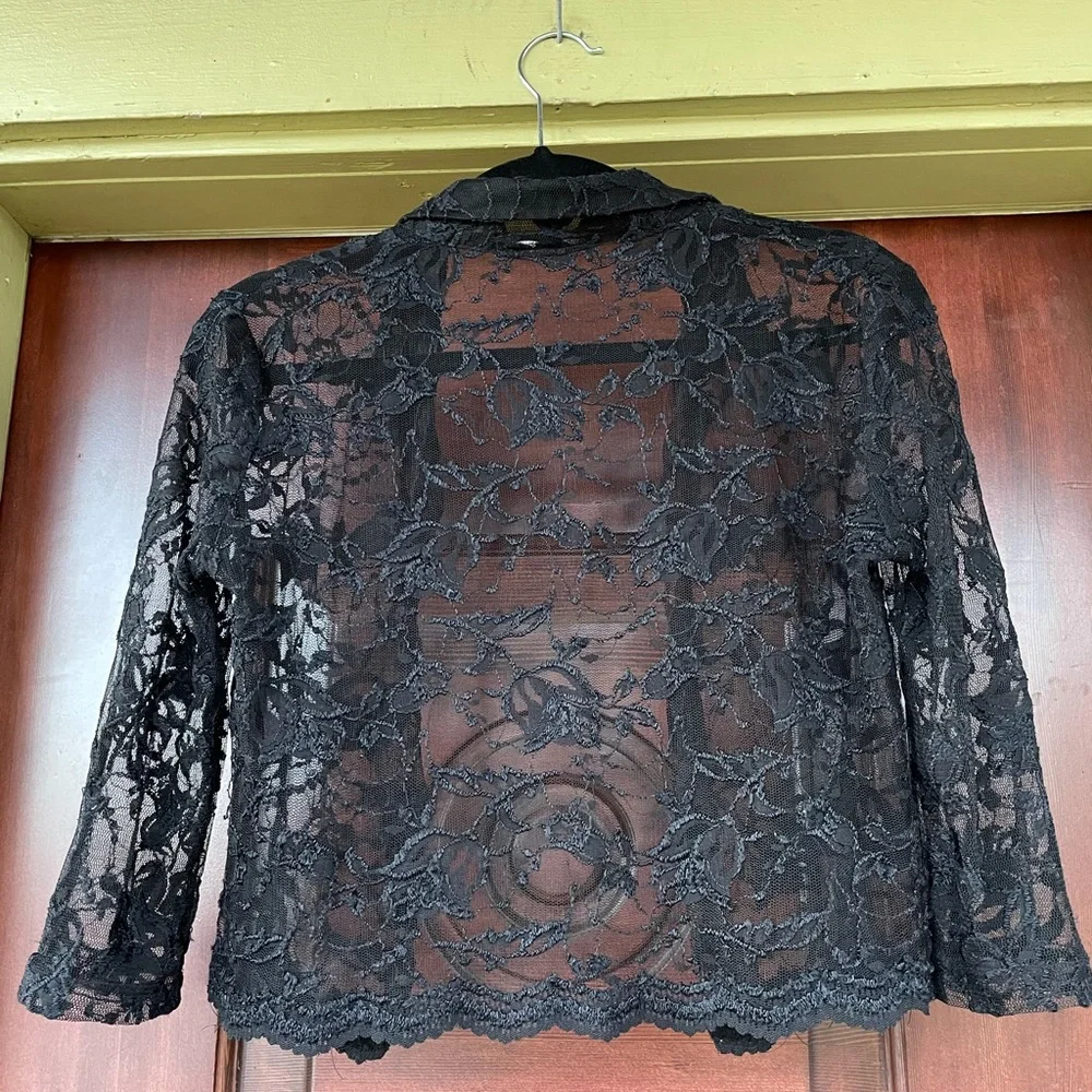 Vintage Black Lace Blouse Top - Picture 5 of 5